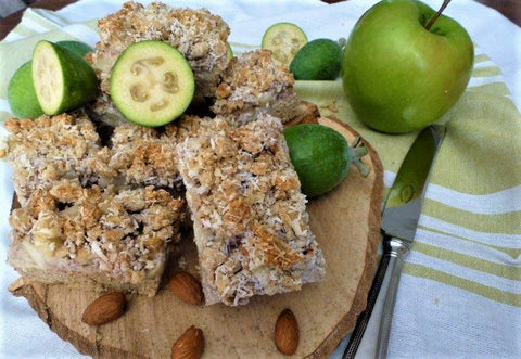 Apple and Feijoa Shortcake Crumble Slice