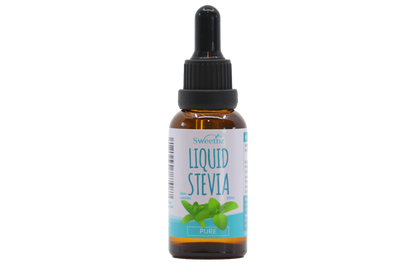 Liquid Stevia Drops - 30ml - Pure unflavoured, front label.