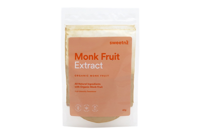 Monk Fruit Extract 40g - front image, clear. 