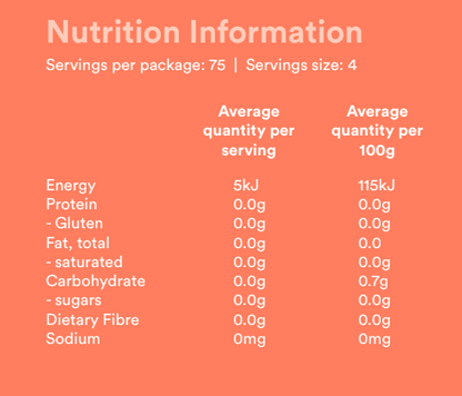 Almost 14X less energy than table sugar!