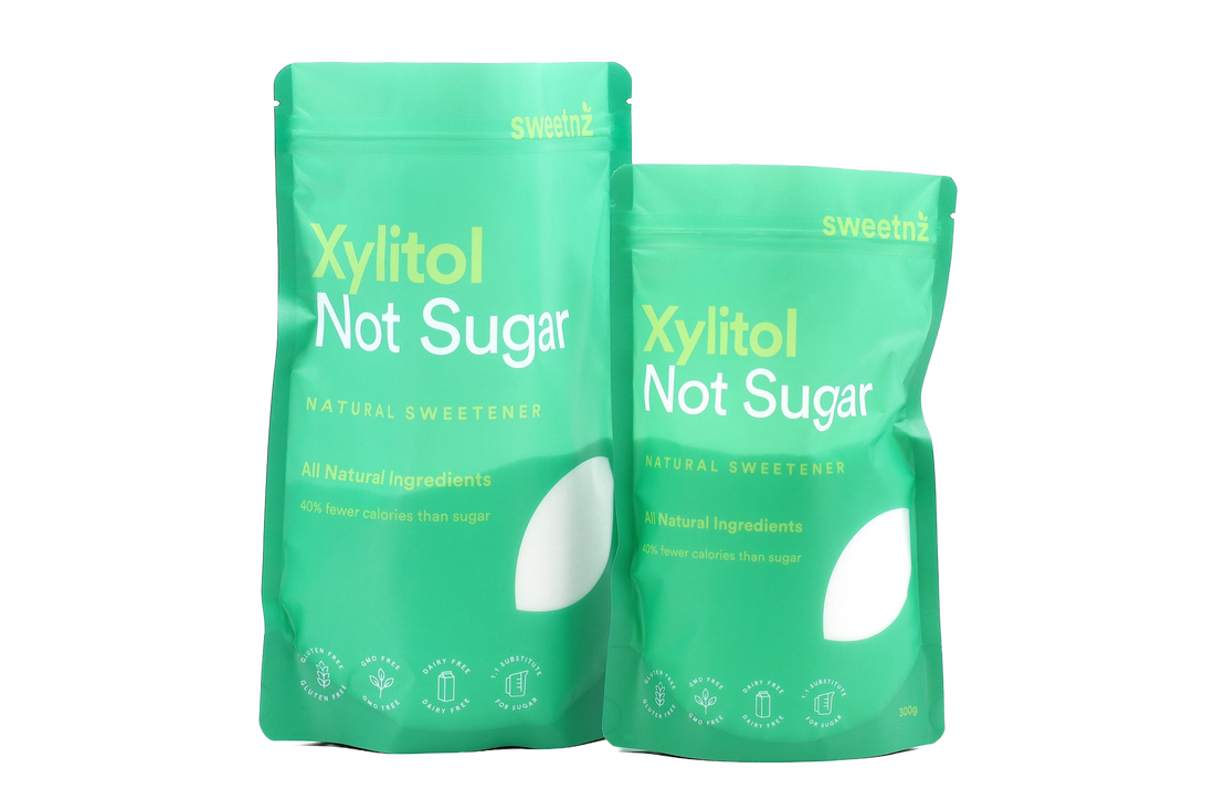 Xylitol pair of 300g and 1kg pouches.