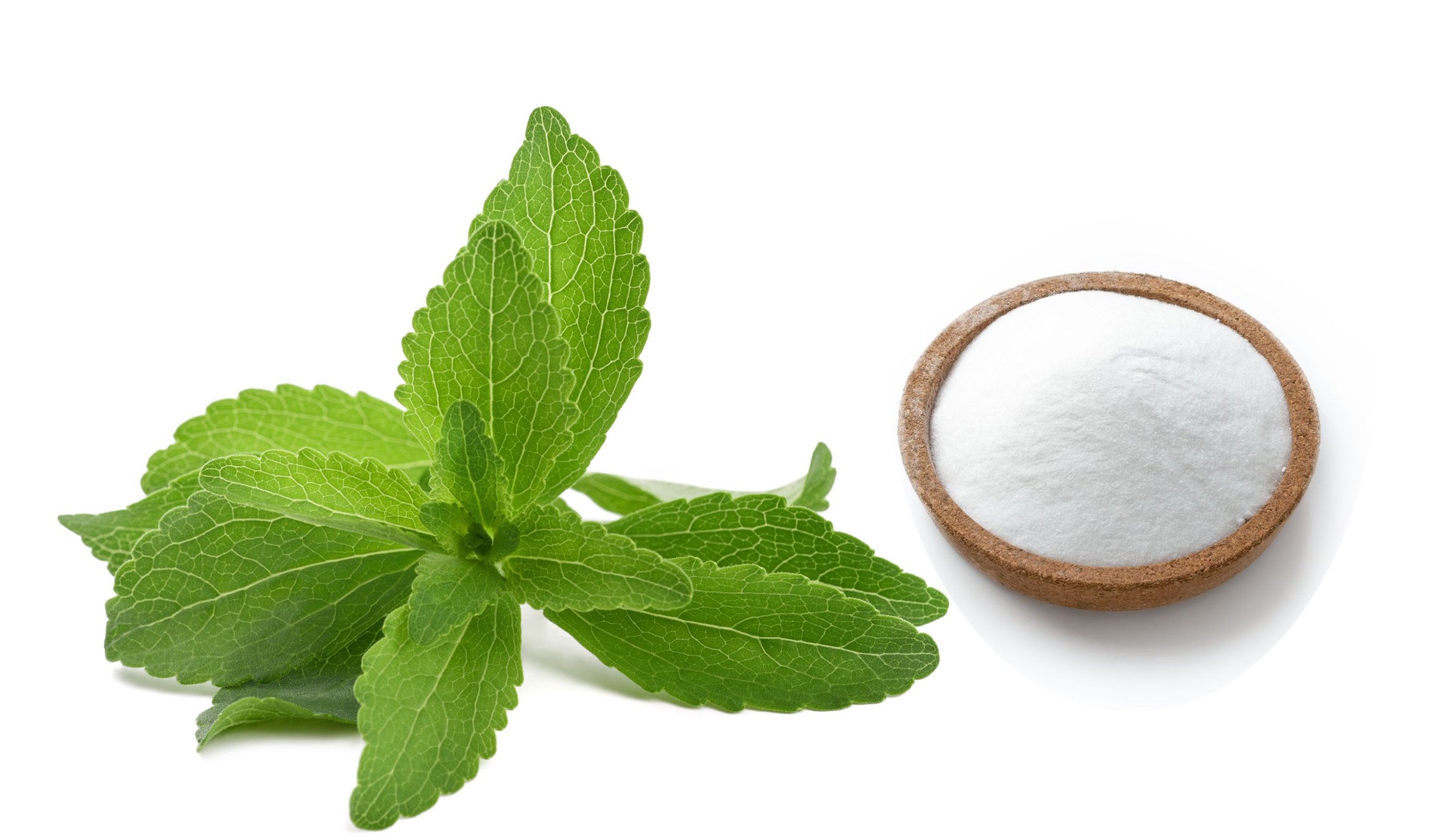 Stevia leaf with Erythritol. These leaves are boiled in filtered water to extract the natural sweetening agent called Steviol glycocides. This product is one of the purest available at &gt;98% and when blended, provides a boost to the overall sweetness of the product. Premium Blend also contains 1/3 Xylitol with provides improved cooking results and flavour.